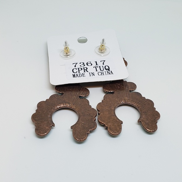 Faux Turquoise Squash Blossom Earring Coachella - Picture 4 of 4